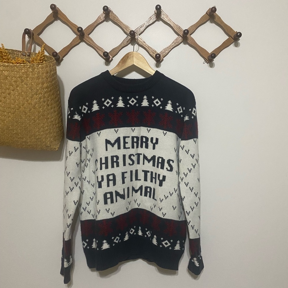 Christmas Crewneck Sweater - Navy, White, Red